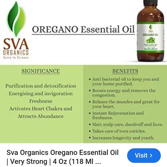 SVA Oregano Essential Oil – 4 Fl Oz – 100% Natural Oregano Oil. NIB Skin Care - Picture 3 of 3